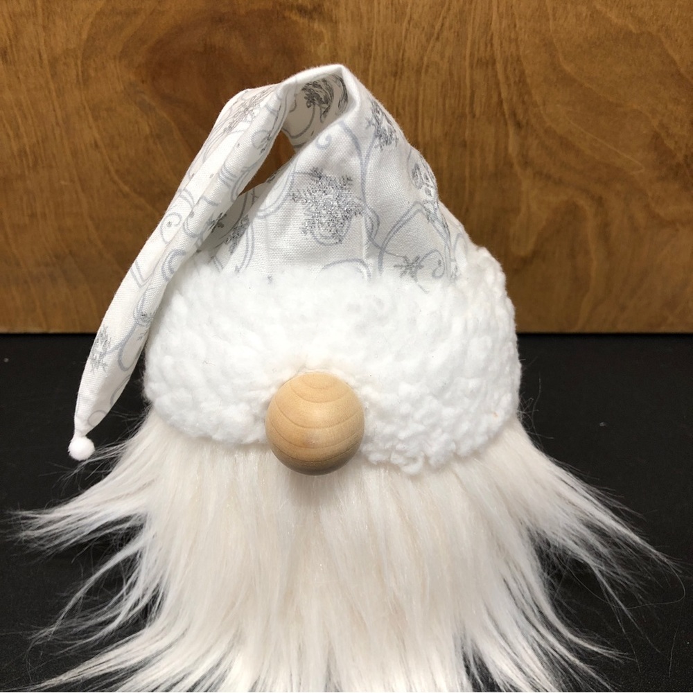 Silver White Gnome Winter Christmas Xmas Hanukkah Holidays Embossed Gift